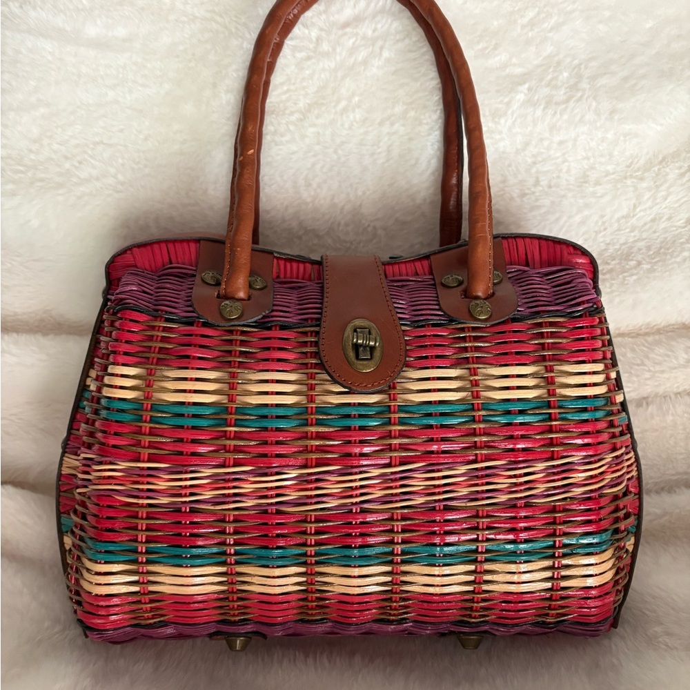 Multicolor Woven Handbag